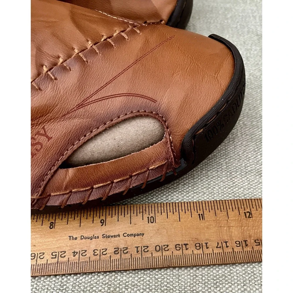 Mens Sz 47 US 13.5 - 14 Leather Sandals Rubber Soles Summer Casual Italy Menico
